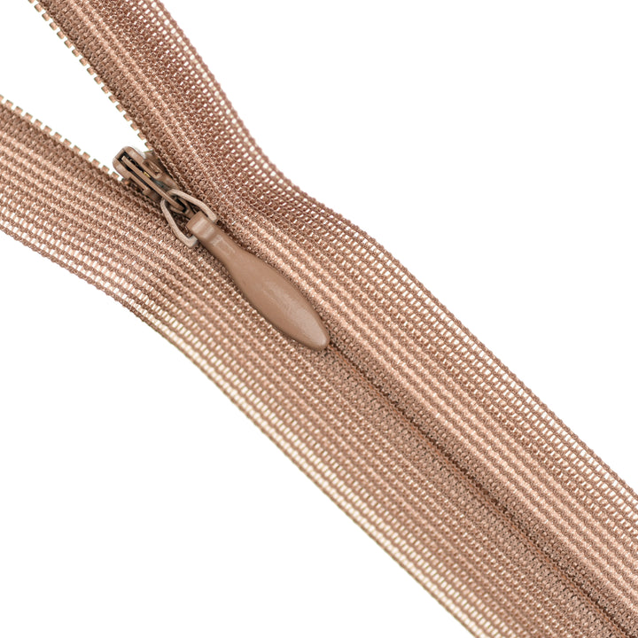 YKK INVISIBLE MESH ZIP COL 008 LATTE