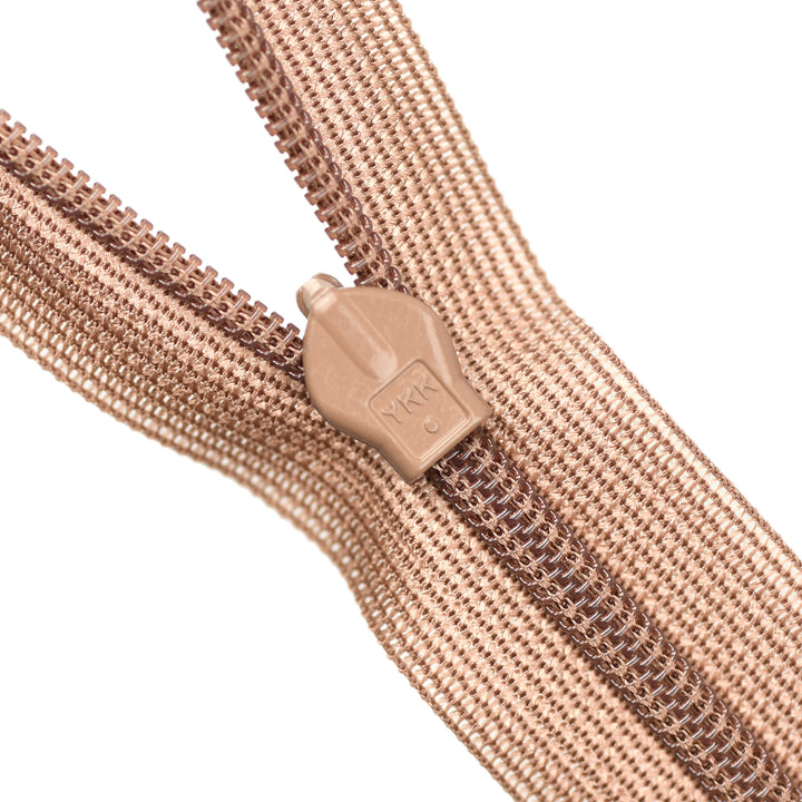 YKK INVISIBLE MESH ZIP COL 008 LATTE