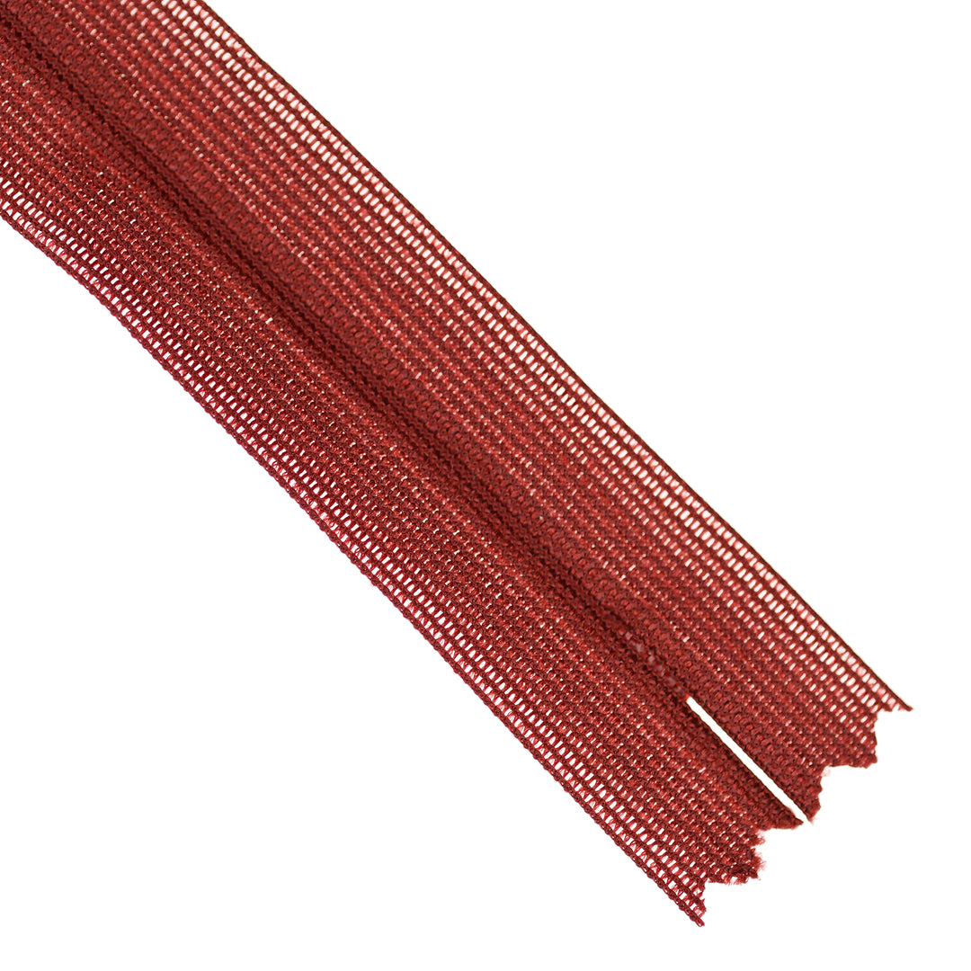 YKK INVISIBLE MESH ZIP COL 094 DARK BRICK RED