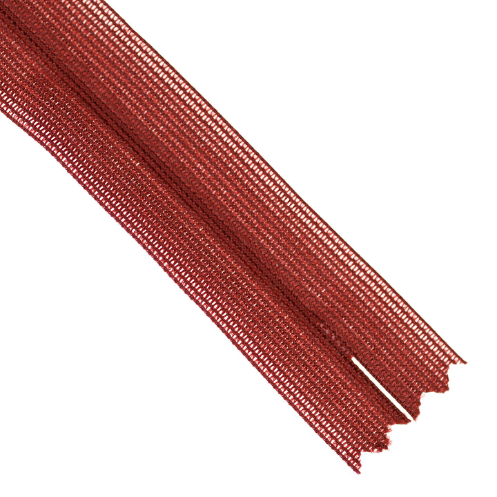 YKK INVISIBLE MESH ZIP COL 094 DARK BRICK RED