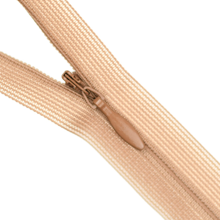 YKK INVISIBLE MESH ZIP COL 229 CAMEL