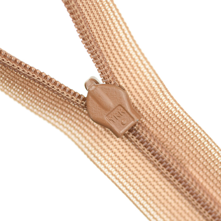 YKK INVISIBLE MESH ZIP COL 229 CAMEL