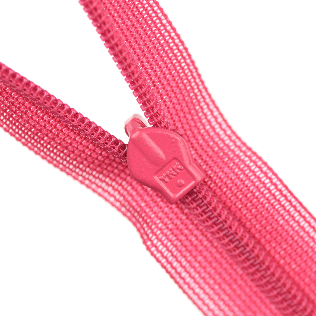 YKK INVISIBLE MESH ZIP COL 383 PINK HIBISCUS