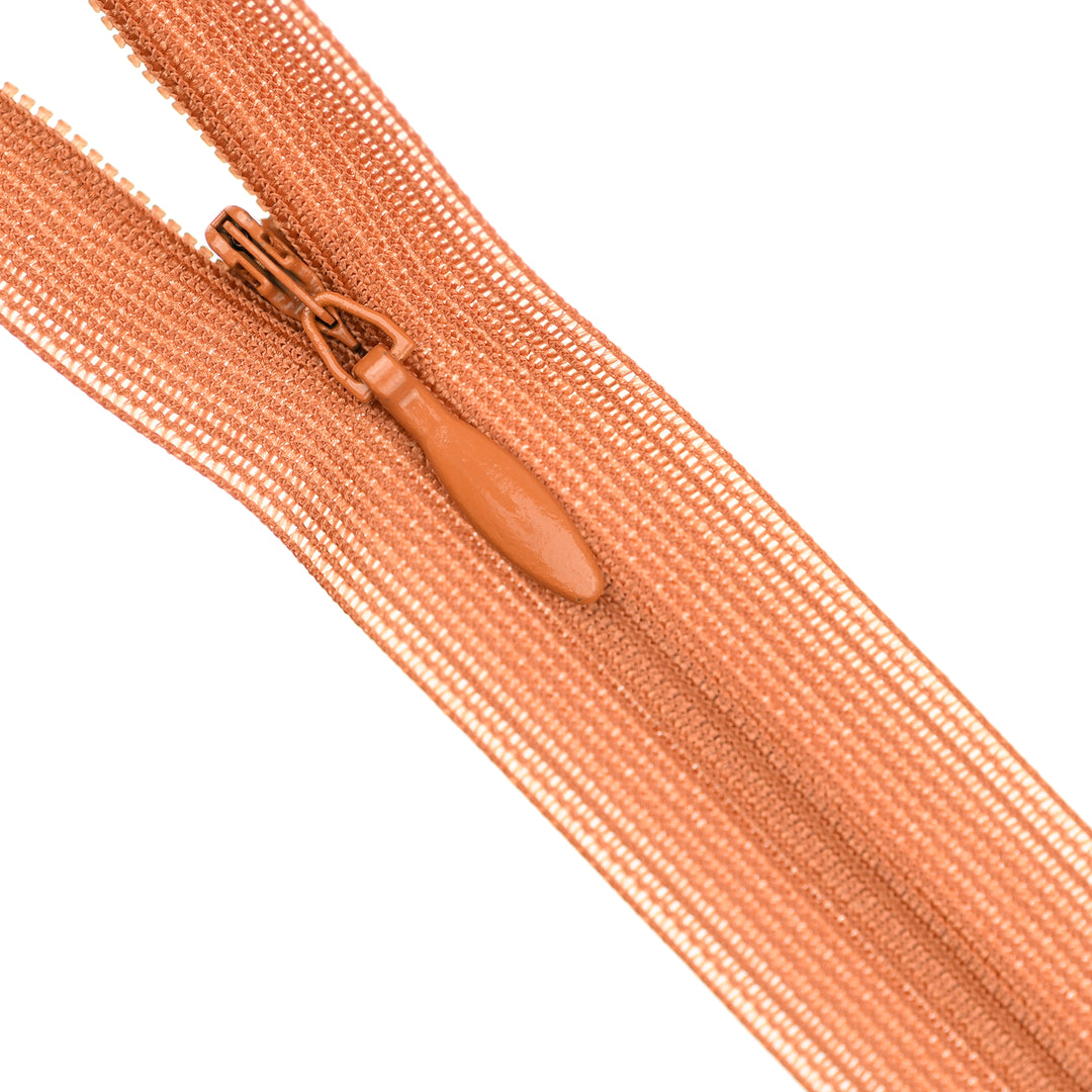 YKK INVISIBLE MESH ZIP COL 808 COPPER RUST