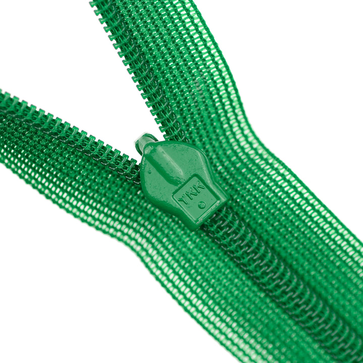 YKK INVISIBLE MESH ZIP COL 876 BRIGHT EMERALD