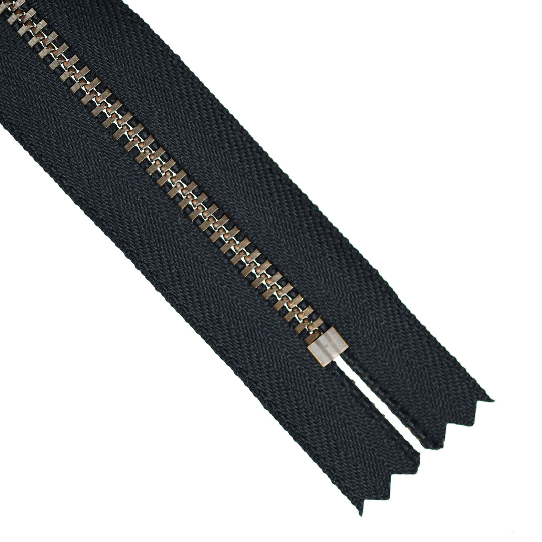 YKK JEAN ZIP NO.4.5 ANTIQUE GOLD COL 233 DARK NAVY