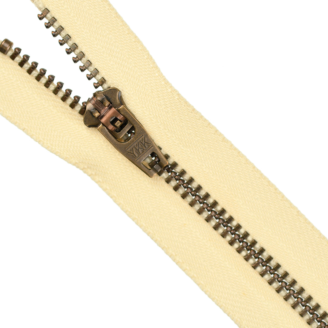 YKK JEAN ZIP NO.4.5 ANTIQUE GOLD COL 551 WHEAT