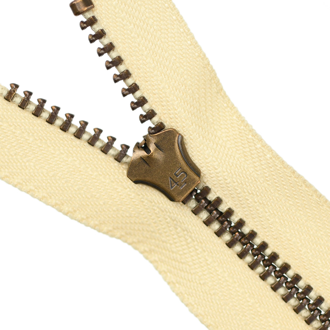 YKK JEAN ZIP NO.4.5 ANTIQUE GOLD COL 551 WHEAT