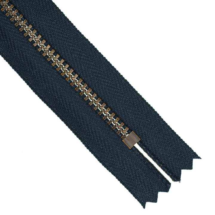 YKK JEAN ZIP NO.4.5 ANTIQUE GOLD COL 560 NAVY