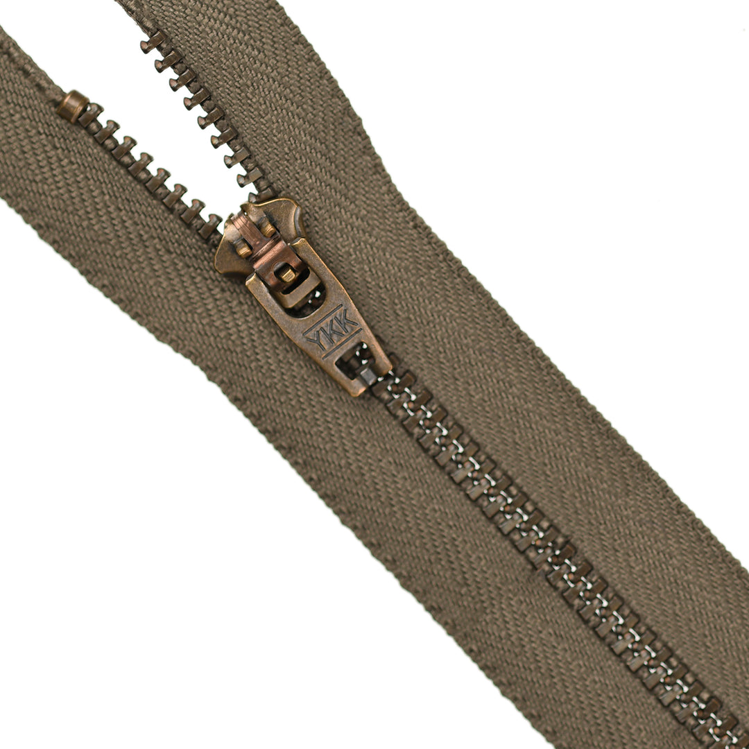 YKK JEAN ZIP NO.4.5 ANTIQUE GOLD COL 564 DARK TAUPE