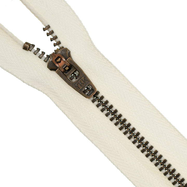 YKK JEAN ZIP NO.4.5 ANTIQUE GOLD COL 841 IVORY