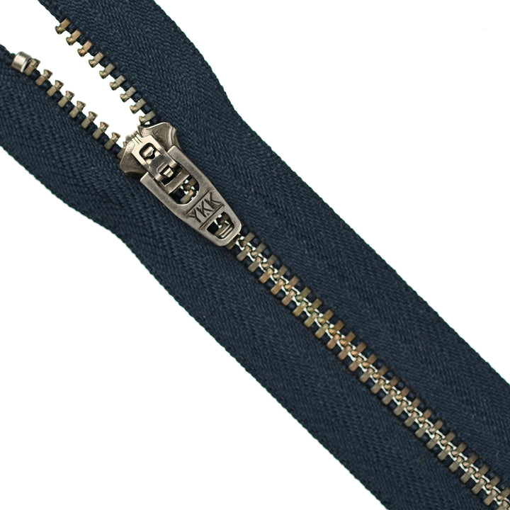 YKK JEAN ZIP NO.4.5 ANTIQUE NICKEL COL 560 NAVY