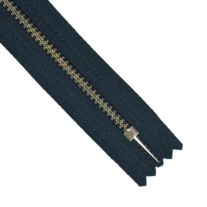 YKK JEAN ZIP NO.4.5 ANTIQUE NICKEL COL 560 NAVY