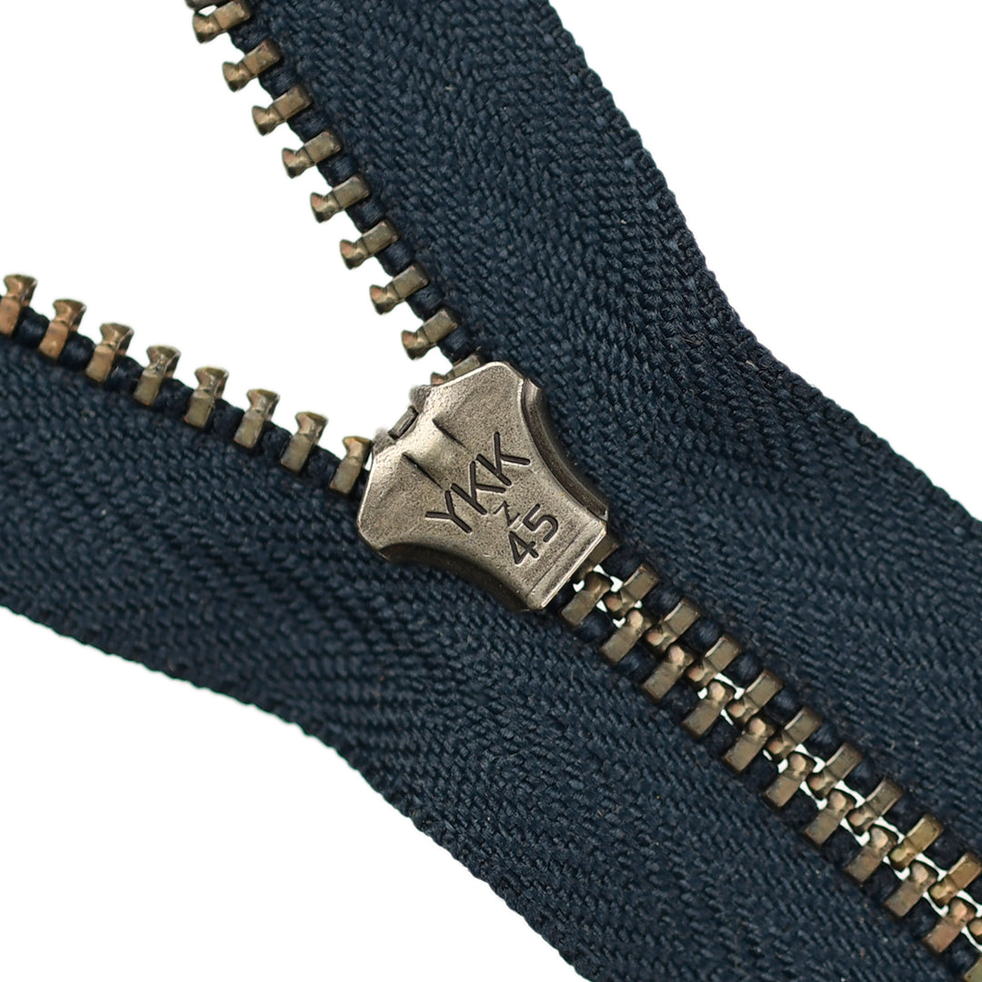 YKK JEAN ZIP NO.4.5 ANTIQUE NICKEL COL 560 NAVY