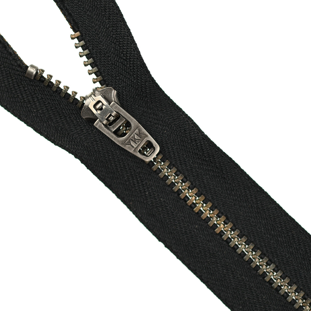 YKK JEAN ZIP NO.4.5 ANTIQUE NICKEL COL 580 BLACK