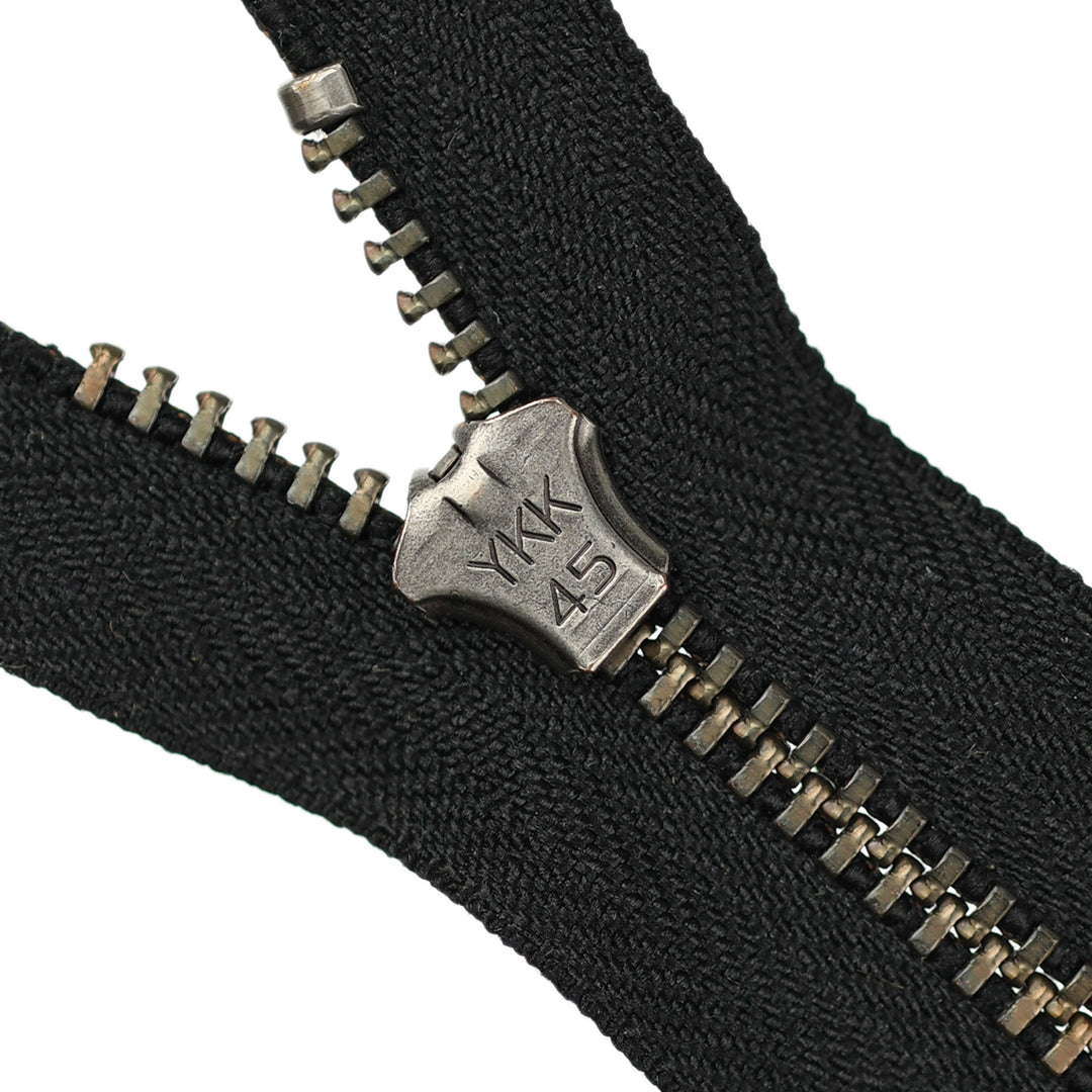 YKK JEAN ZIP NO.4.5 ANTIQUE NICKEL COL 580 BLACK