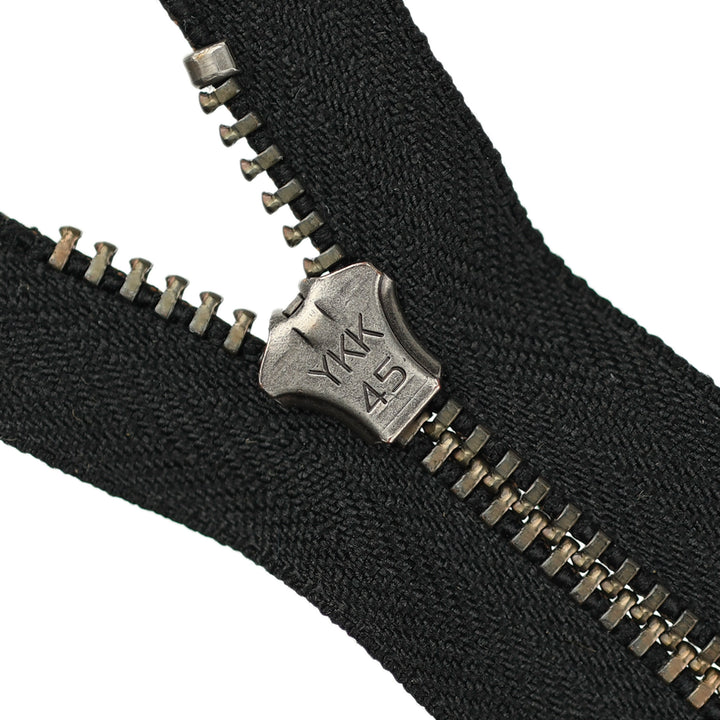 YKK JEAN ZIP NO.4.5 ANTIQUE NICKEL COL 580 BLACK