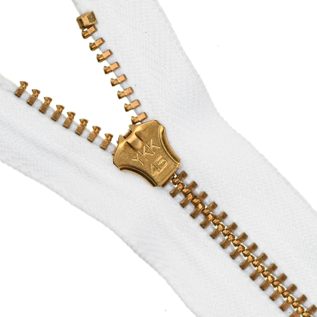 YKK JEAN ZIP NO.4.5 GOLD COL 501 WHITE