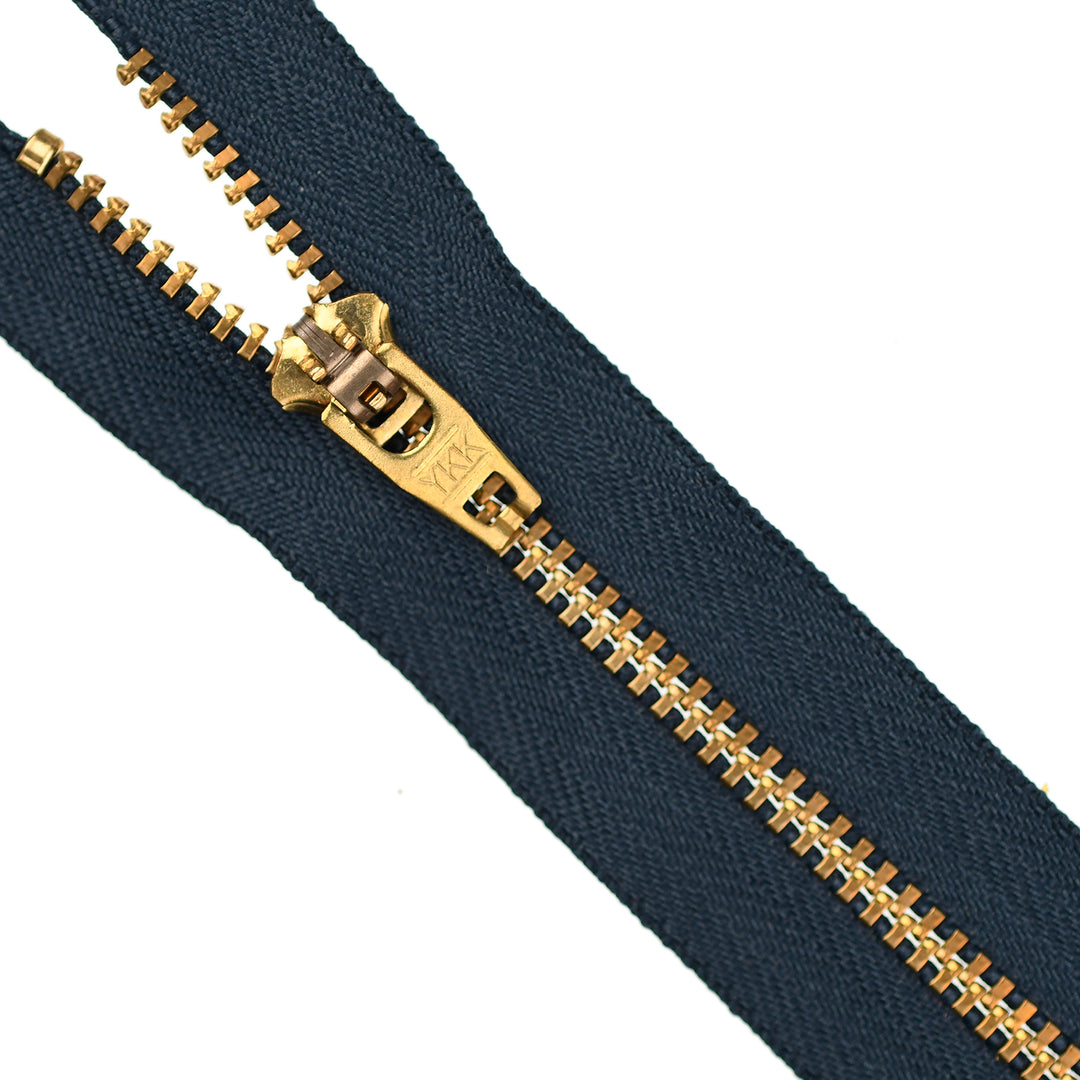 YKK JEAN ZIP NO.4.5 GOLD COL 560 NAVY