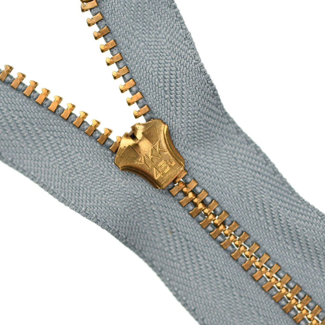 YKK JEAN ZIP NO.4.5 GOLD COL 913 DOLPHIN GREY