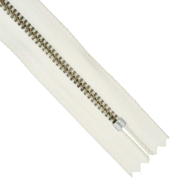 YKK JEAN ZIP NO.4.5 NICKEL COL 030 LIGHT IVORY/ OFF-WHITE