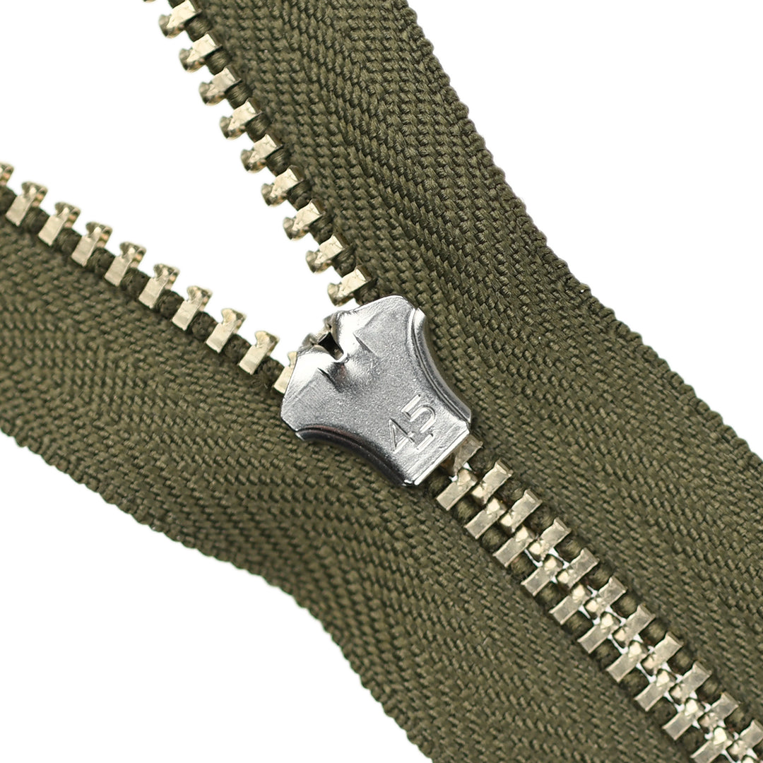 YKK JEAN ZIP NO.4.5 NICKEL COL 096 VINE LEAF