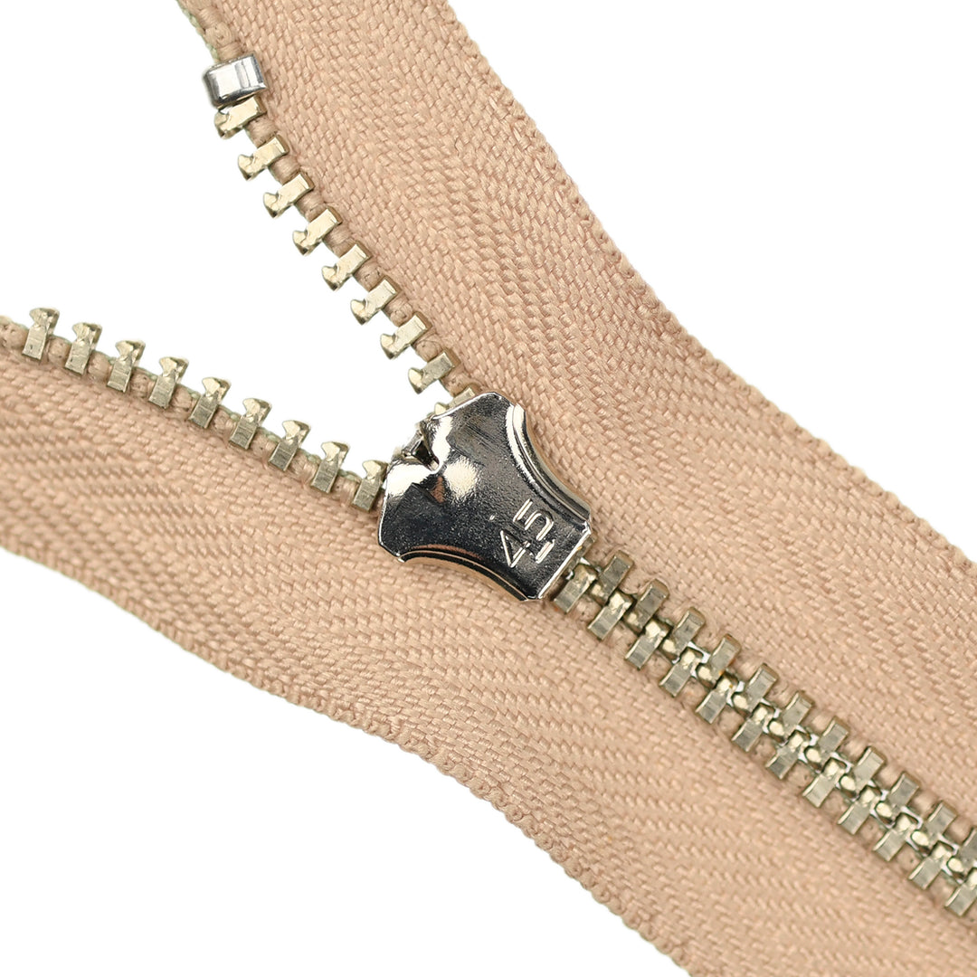 YKK JEAN ZIP NO.4.5 NICKEL COL 128 WARM BEIGE
