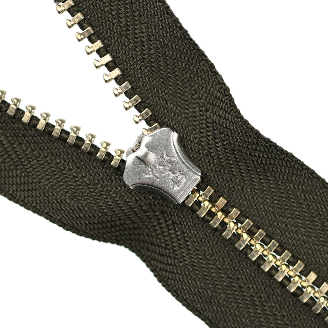 YKK JEAN ZIP NO.4.5 NICKEL COL 173 DARK OLIVE GREEN