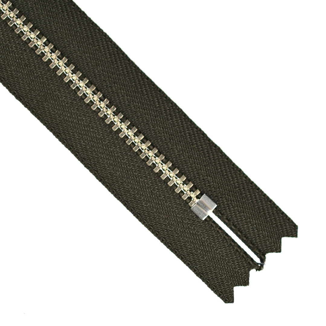 YKK JEAN ZIP NO.4.5 NICKEL COL 173 DARK OLIVE GREEN