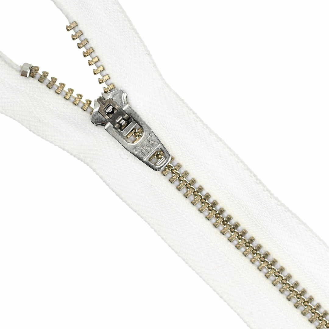 YKK JEAN ZIP NO.4.5 NICKEL COL 501 WHITE