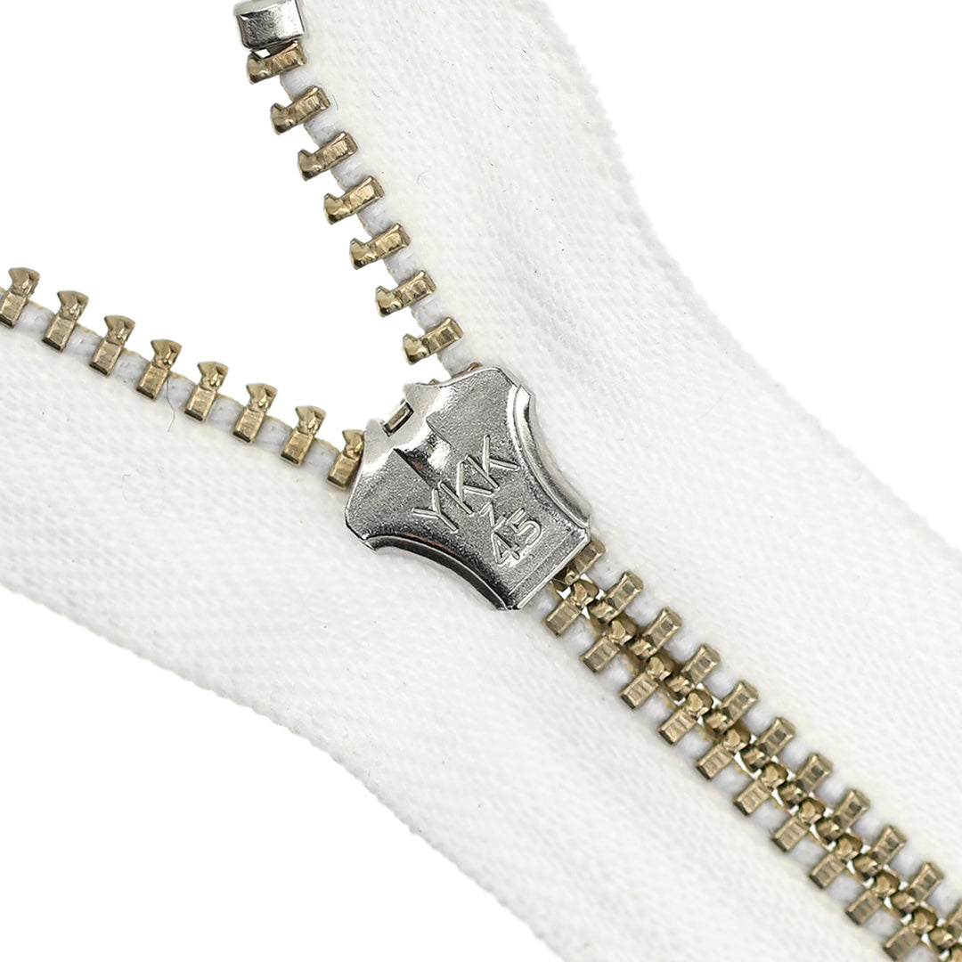 YKK JEAN ZIP NO.4.5 NICKEL COL 501 WHITE