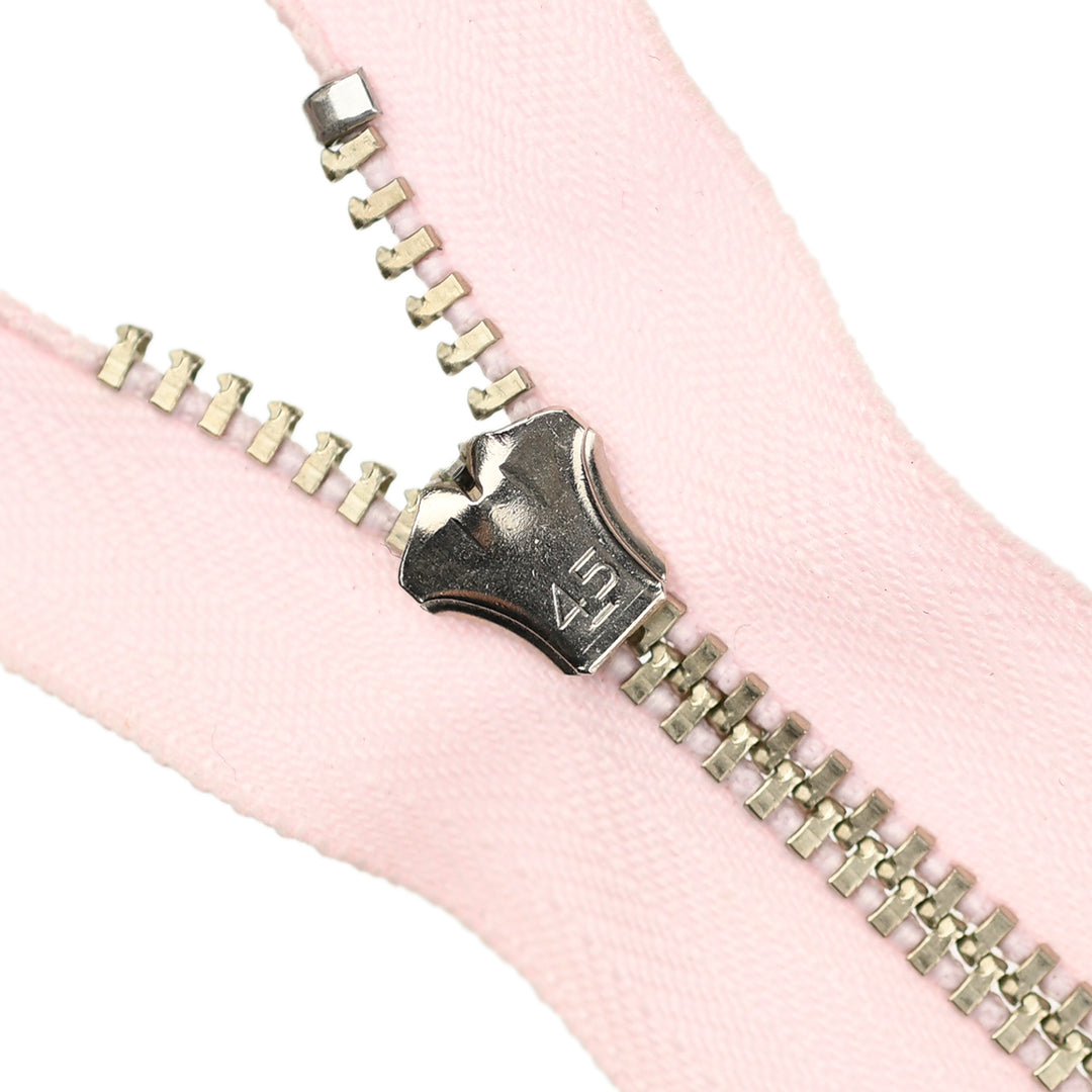 YKK JEAN ZIP NO.4.5 NICKEL COL 512 BABY PINK