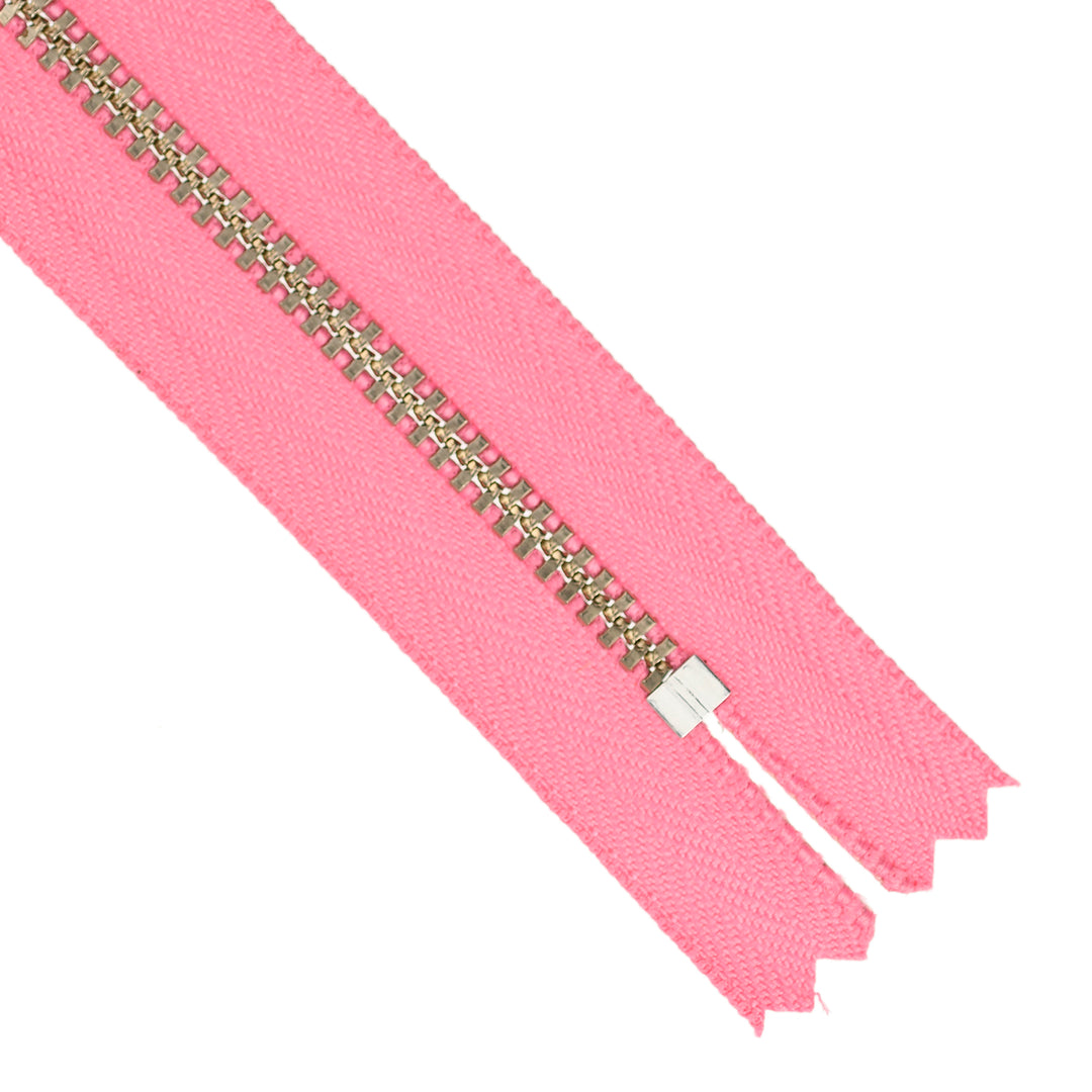 YKK JEAN ZIP NO.4.5 NICKEL COL 515 DEEP PINK