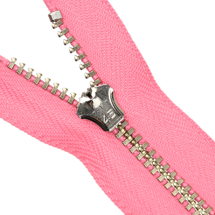 YKK JEAN ZIP NO.4.5 NICKEL COL 515 DEEP PINK