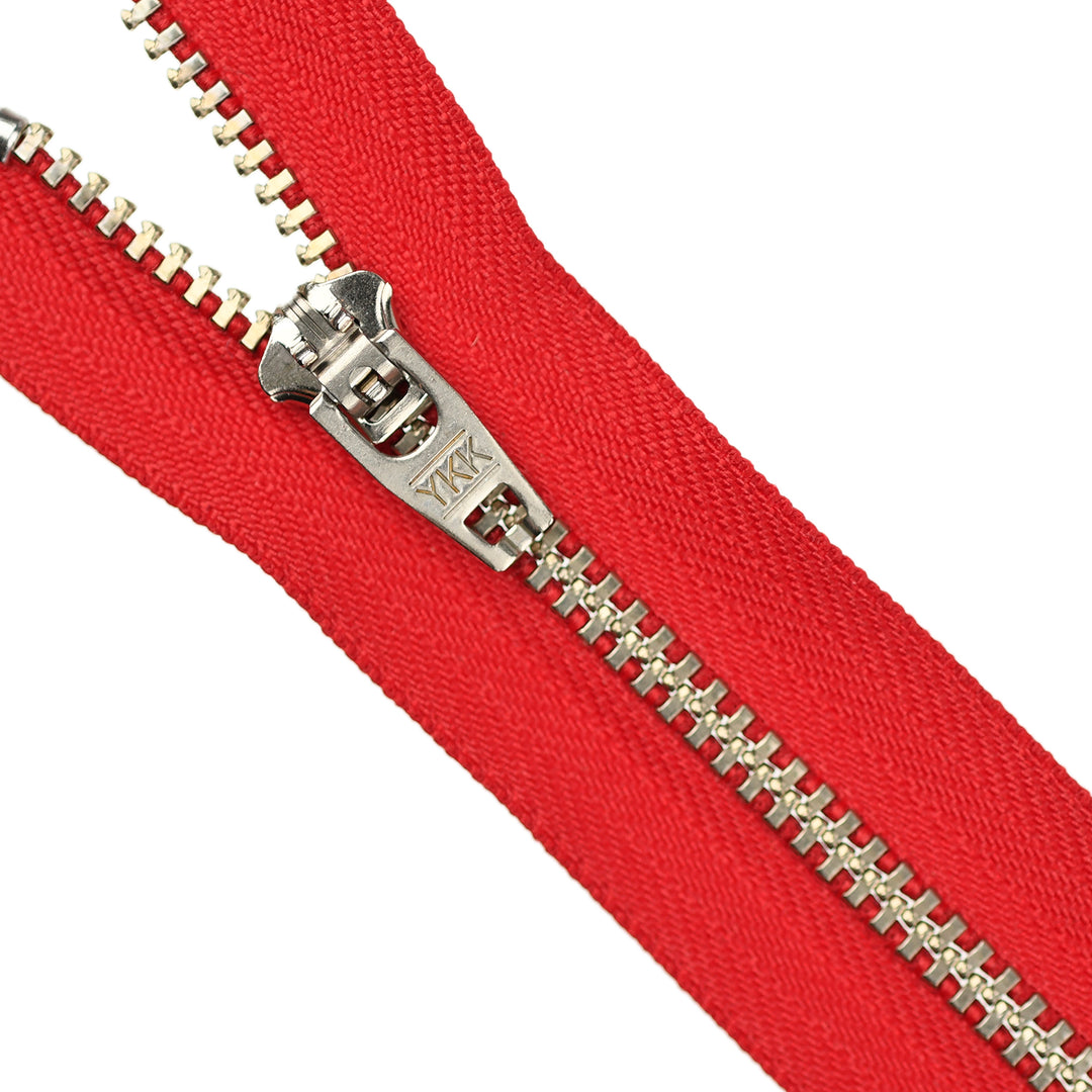 YKK JEAN ZIP NO.4.5 NICKEL COL 519 RED