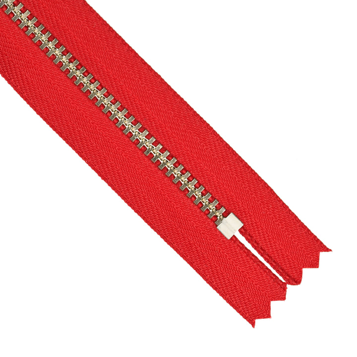 YKK JEAN ZIP NO.4.5 NICKEL COL 519 RED