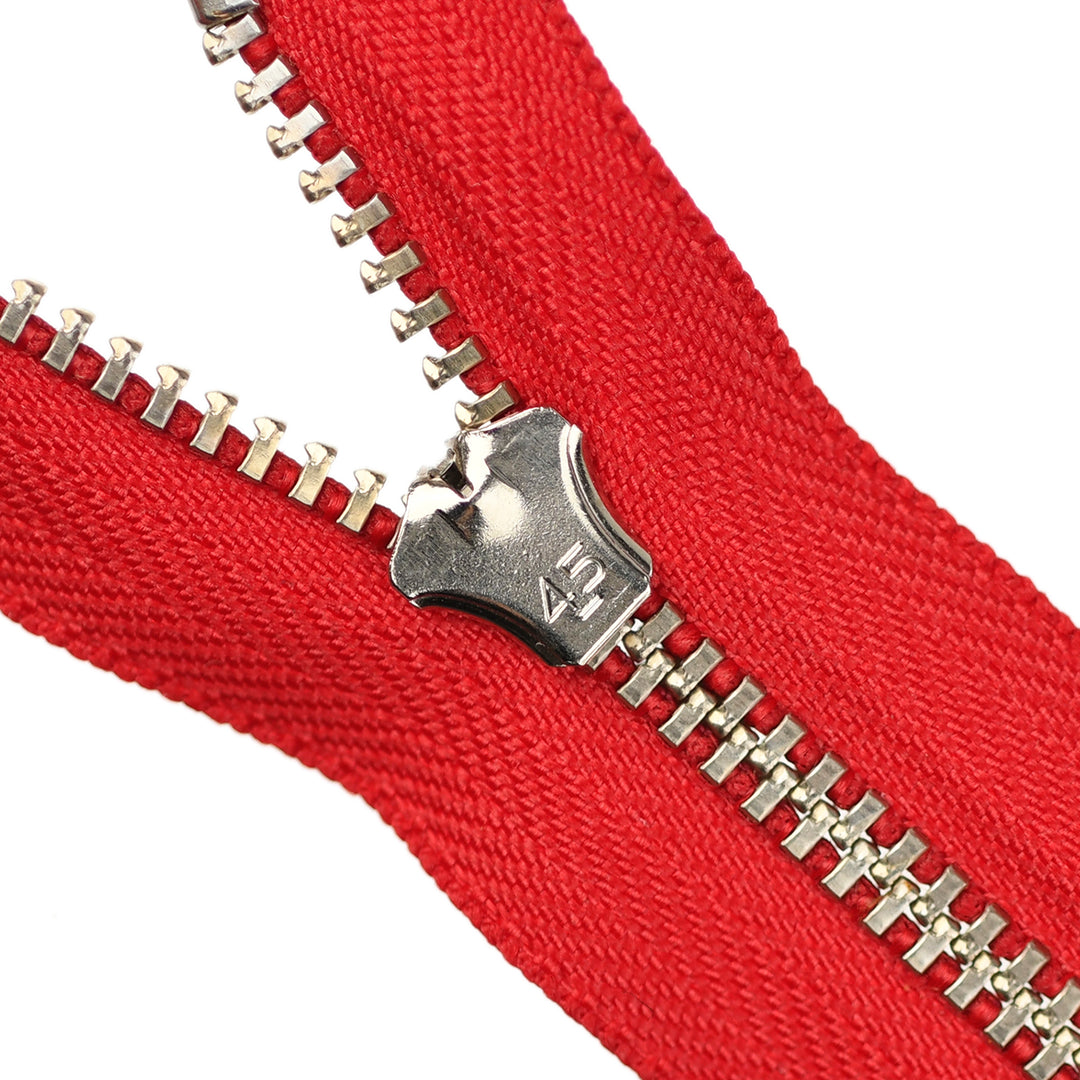 YKK JEAN ZIP NO.4.5 NICKEL COL 519 RED