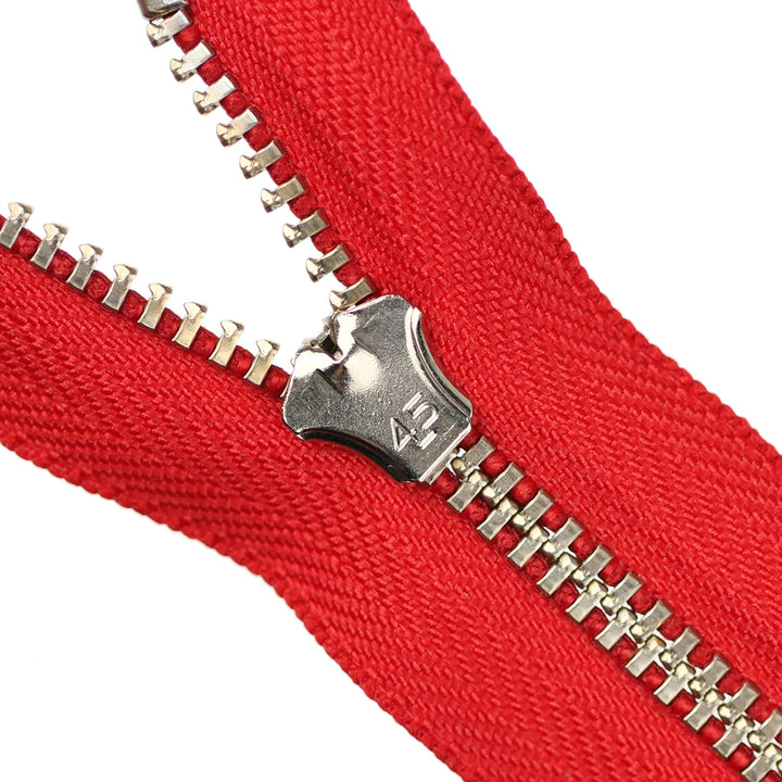 YKK JEAN ZIP NO.4.5 NICKEL COL 519 RED