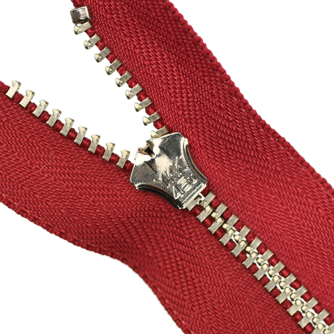 YKK JEAN ZIP NO.4.5 NICKEL COL 520 DARK RED