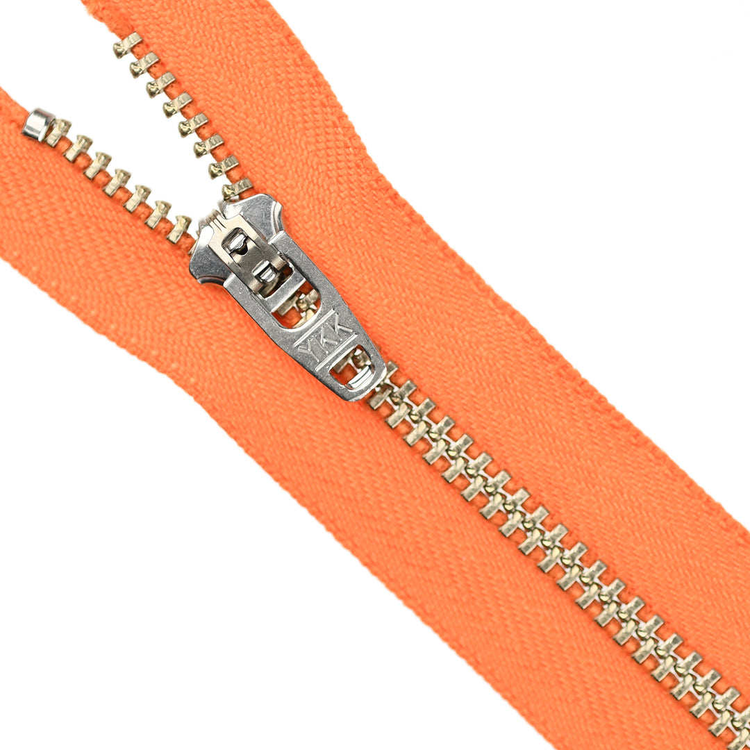 YKK JEAN ZIP NO.4.5 NICKEL COL 523 BRIGHT ORANGE