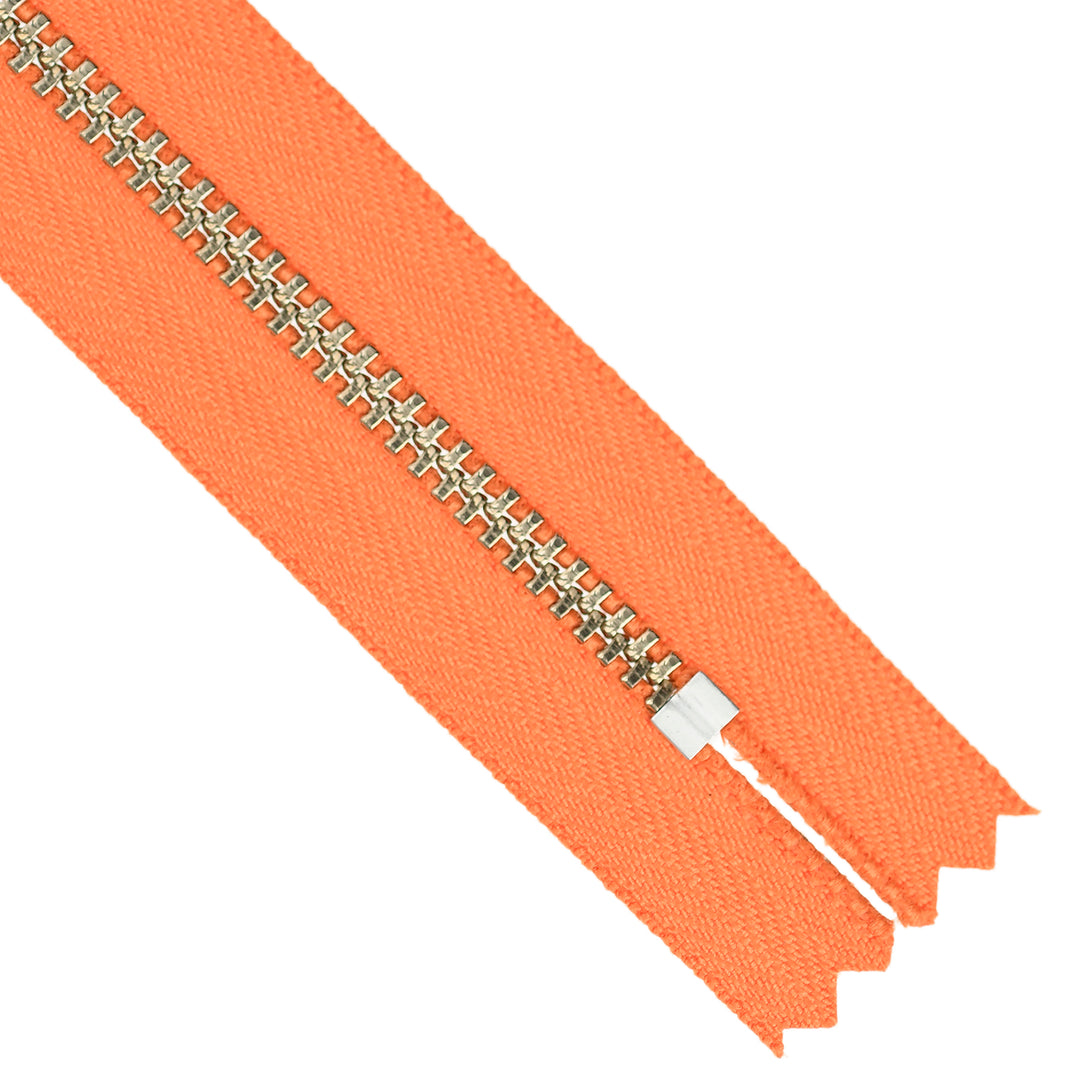 YKK JEAN ZIP NO.4.5 NICKEL COL 523 BRIGHT ORANGE