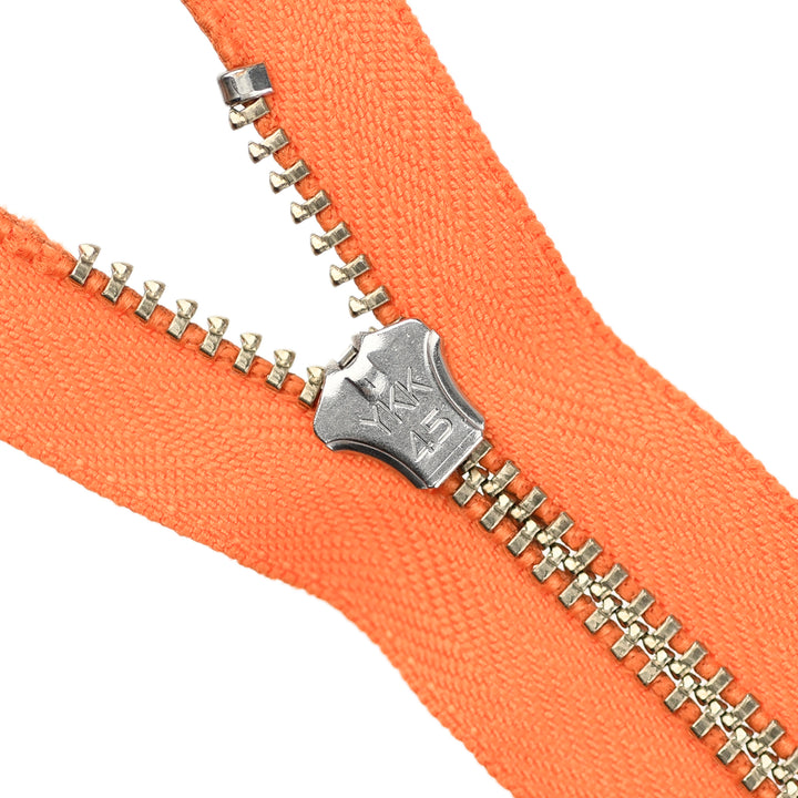 YKK JEAN ZIP NO.4.5 NICKEL COL 523 BRIGHT ORANGE