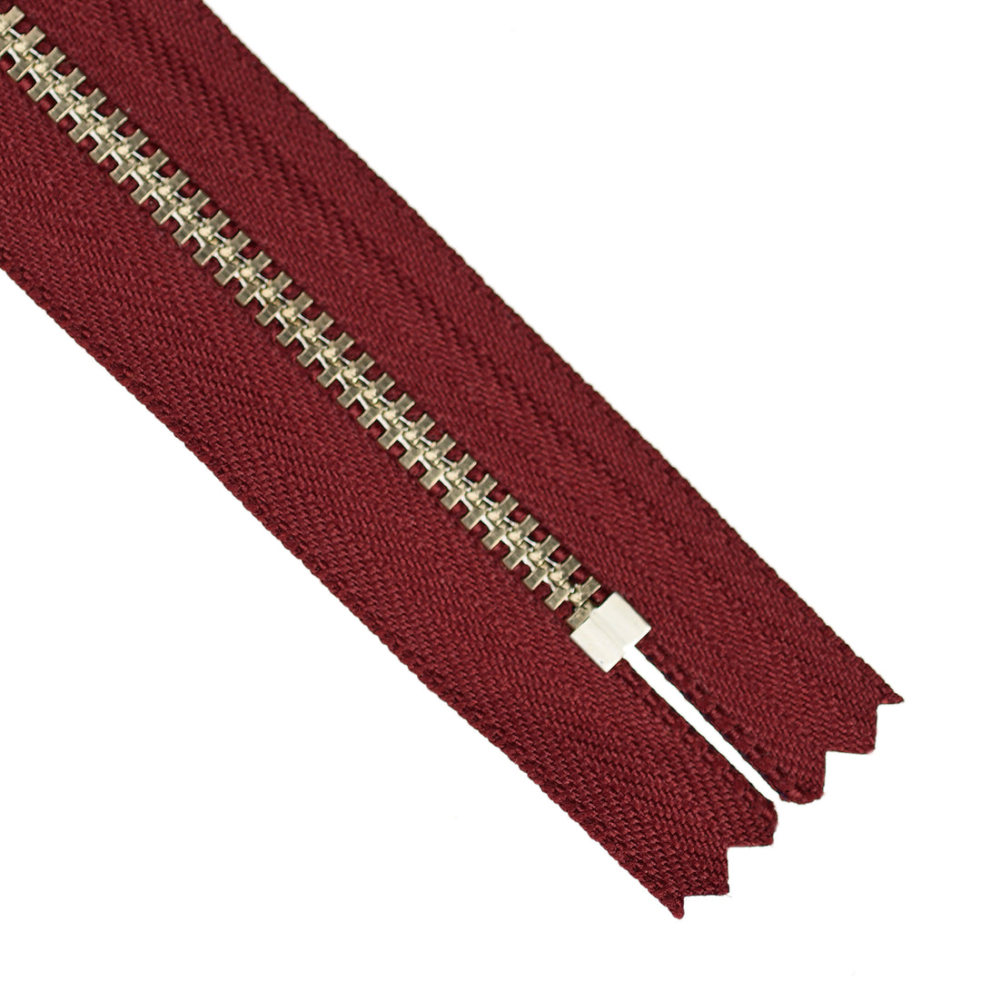 YKK JEAN ZIP NO.4.5 NICKEL COL 527 BURGUNDY