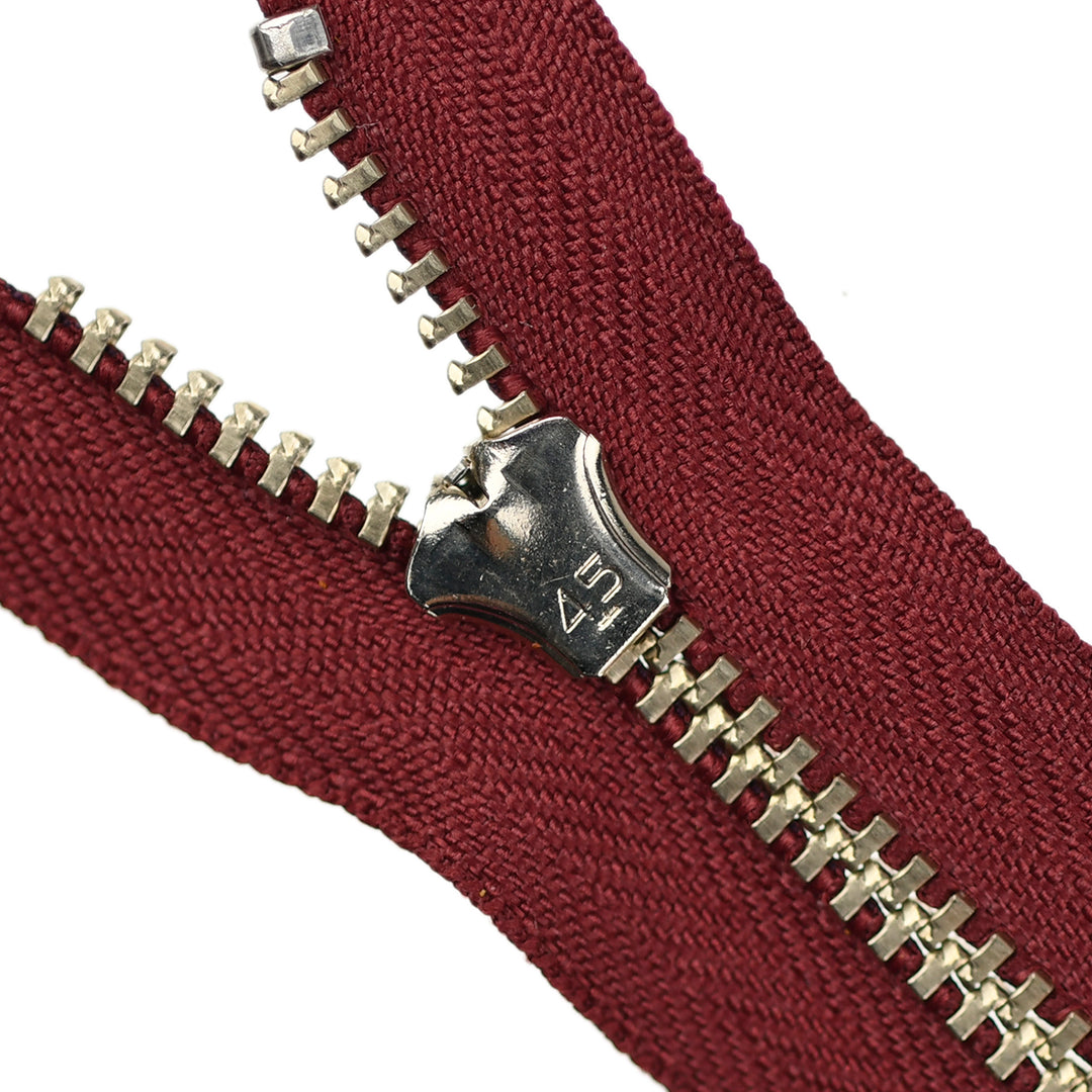 YKK JEAN ZIP NO.4.5 NICKEL COL 527 BURGUNDY