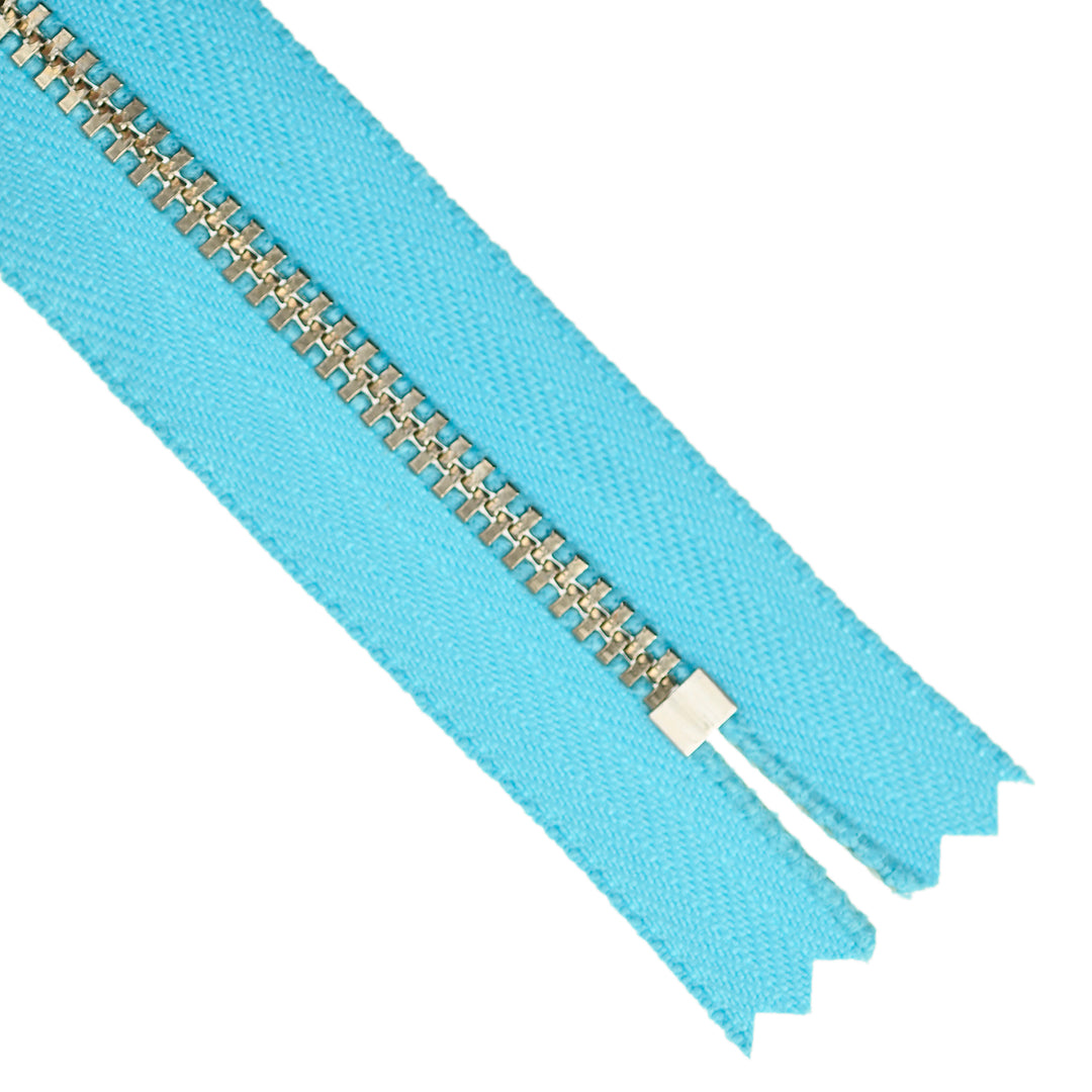 YKK JEAN ZIP NO.4.5 NICKEL COL 547 AQUA
