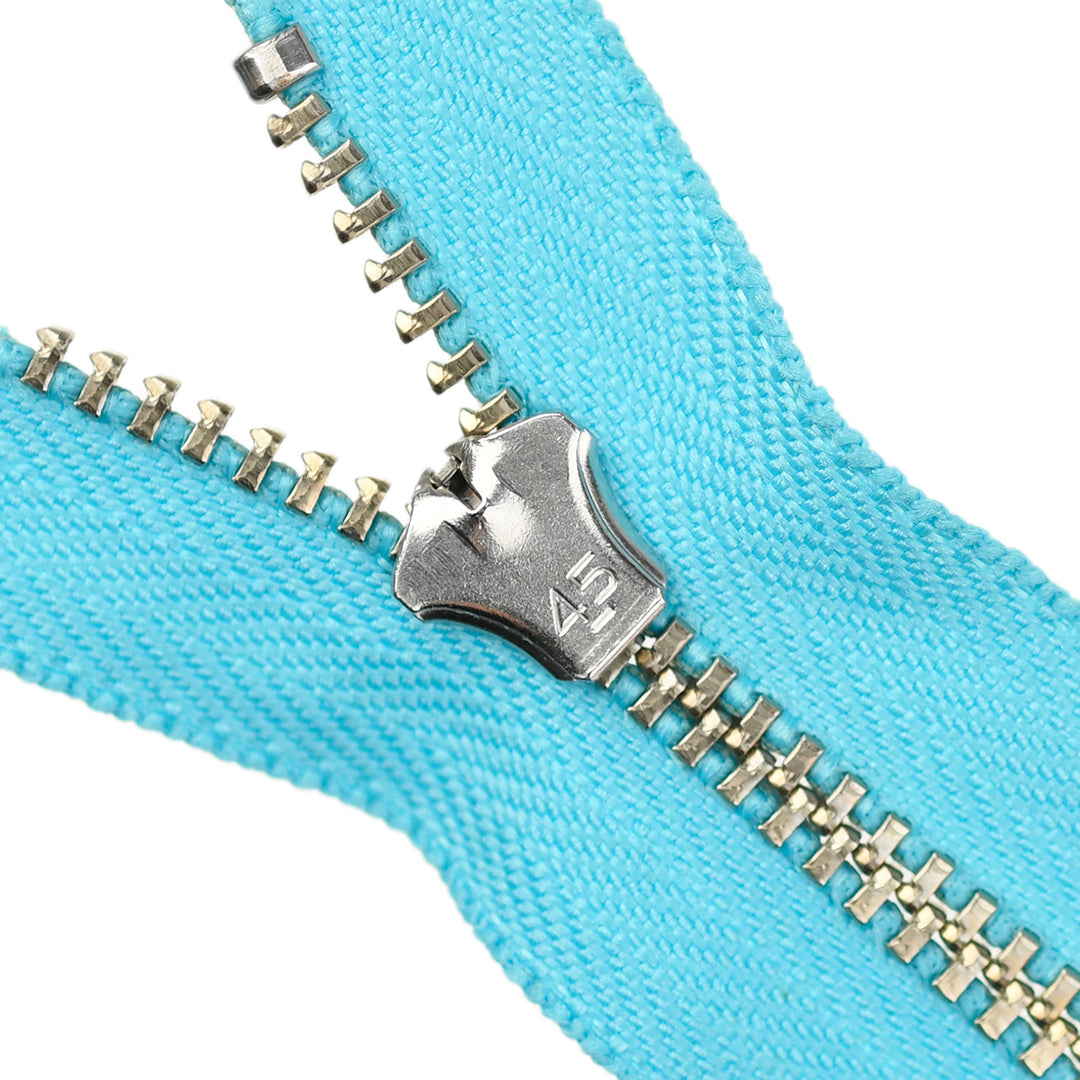 YKK JEAN ZIP NO.4.5 NICKEL COL 547 AQUA