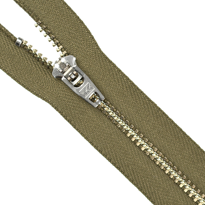 YKK JEAN ZIP NO.4.5 NICKEL COL 565 DARK KHAKI