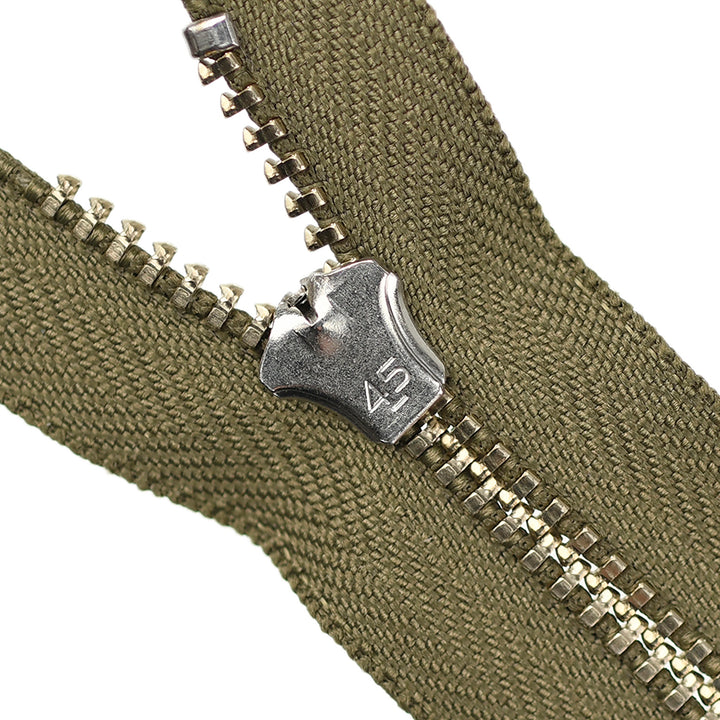 YKK JEAN ZIP NO.4.5 NICKEL COL 565 DARK KHAKI