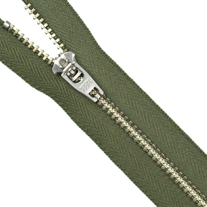 YKK JEAN ZIP NO.4.5 NICKEL COL 566 HUNTER GREEN