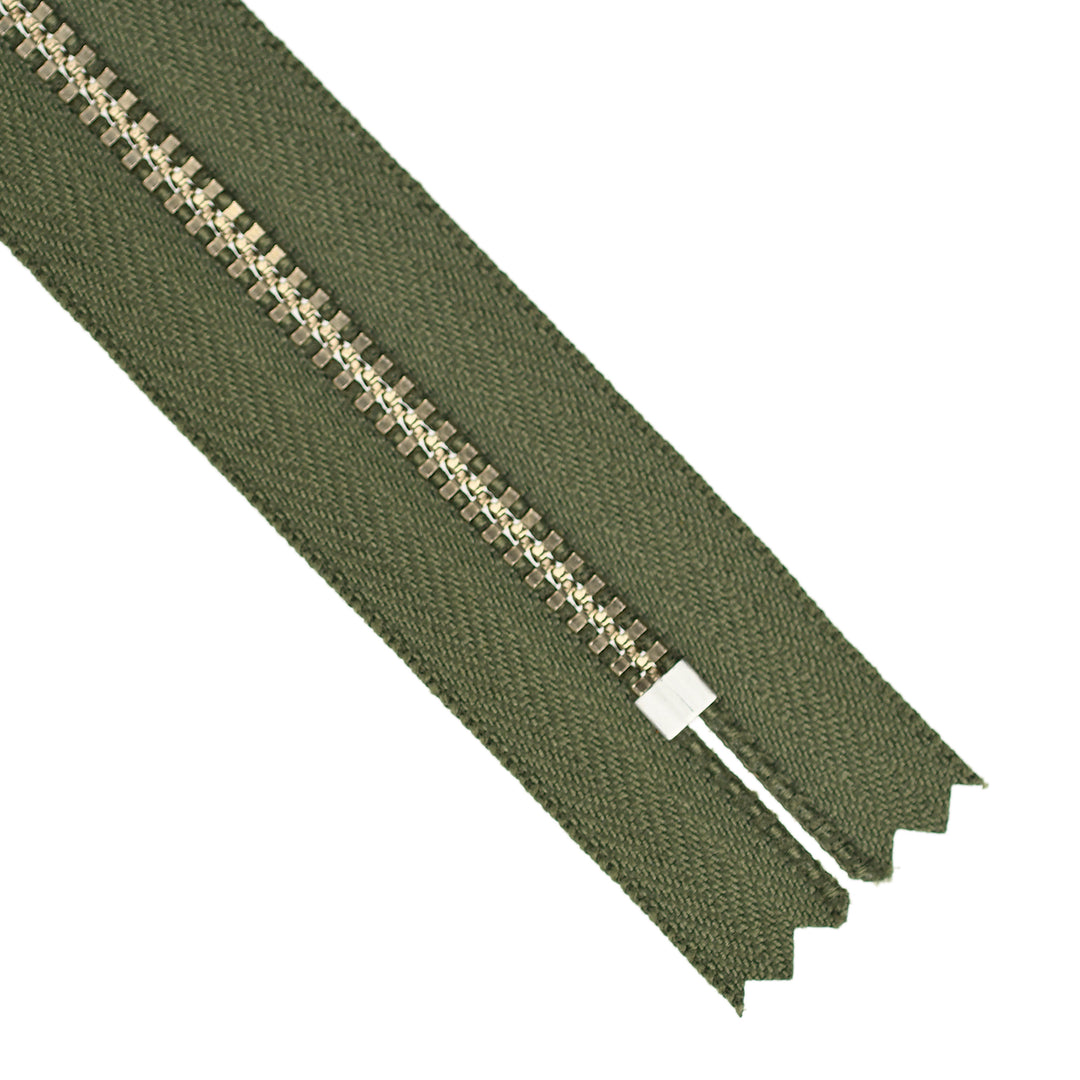 YKK JEAN ZIP NO.4.5 NICKEL COL 566 HUNTER GREEN